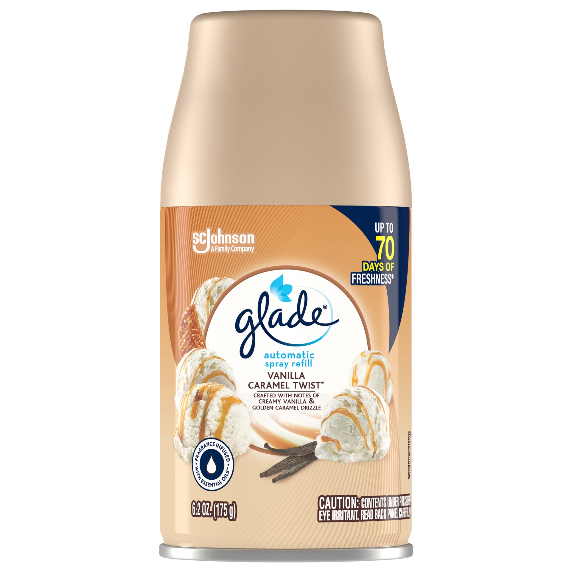 slide 1 of 5, Glade Automatic Spray Refill, Air Freshener, Vanilla Caramel Twist, 6.2 oz, 6.2 oz