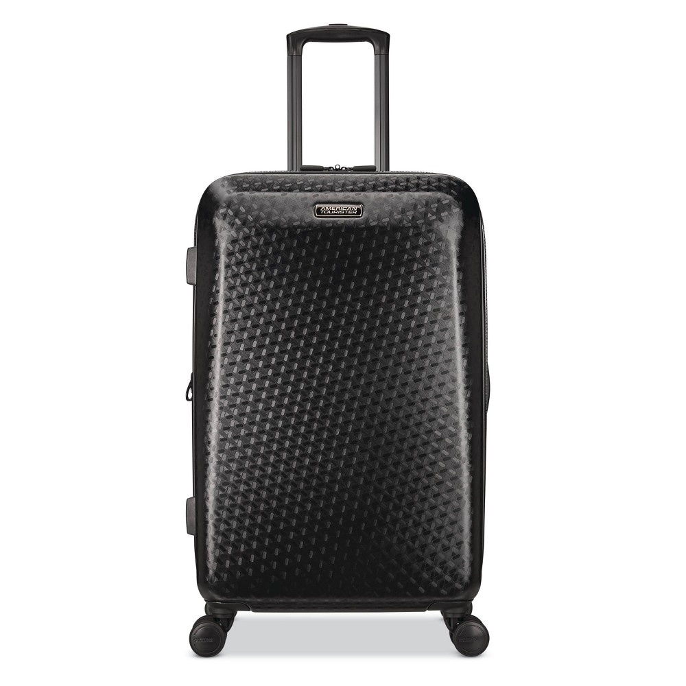 slide 2 of 9, American Tourister Moonlight Plus Hardside Checked Suitcase - Black, 1 ct