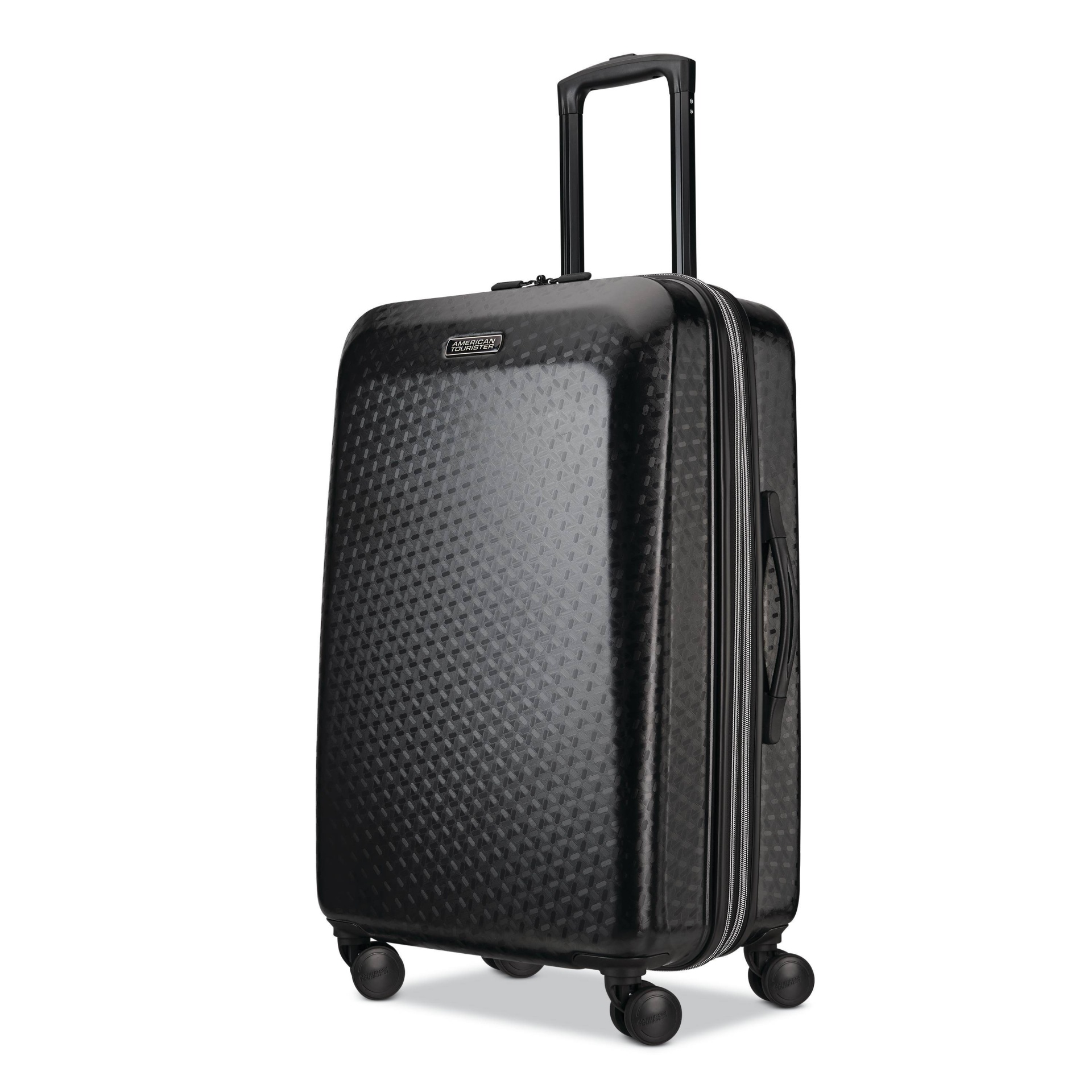 slide 1 of 9, American Tourister Moonlight Plus Hardside Checked Suitcase - Black, 1 ct