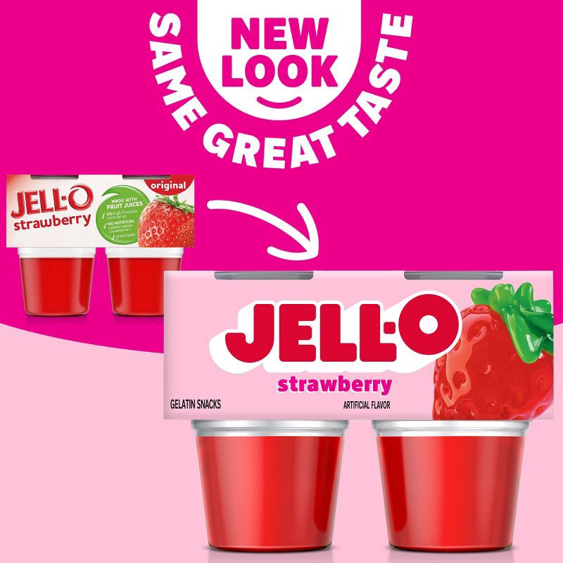 slide 4 of 8, Jell-O Original Strawberry Jello Cups Gelatin Snack - 13.5oz/4ct, 4 ct; 13.5 oz