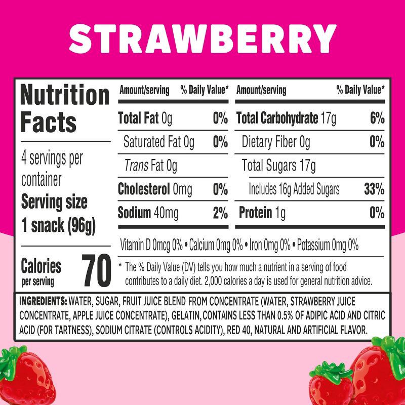 slide 7 of 8, Jell-O Original Strawberry Jello Cups Gelatin Snack - 13.5oz/4ct, 4 ct; 13.5 oz