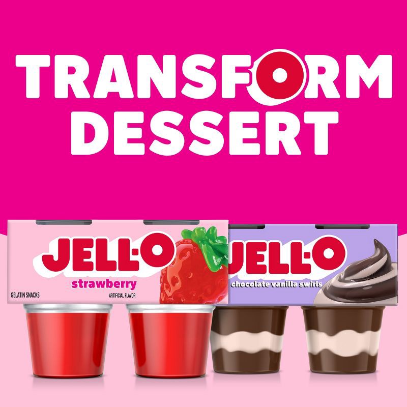 slide 8 of 8, Jell-O Original Strawberry Jello Cups Gelatin Snack - 13.5oz/4ct, 4 ct; 13.5 oz
