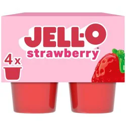 Jell-O Original Strawberry Jello Cups Gelatin Snack - 13.5oz/4ct