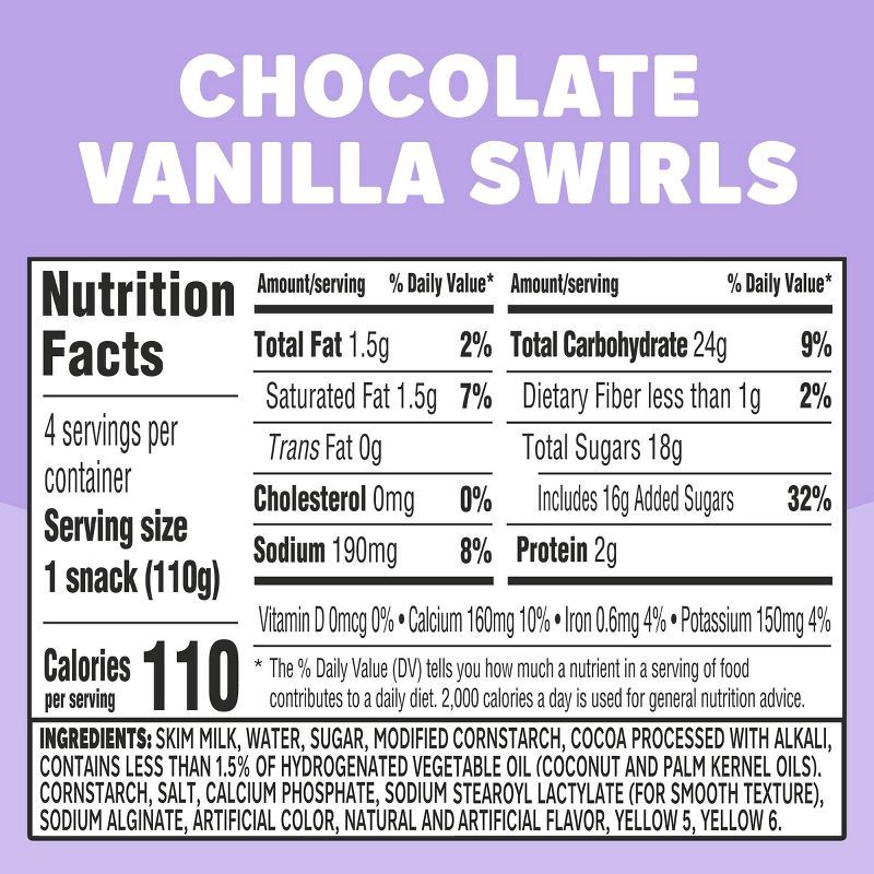 slide 5 of 7, Jell-O Original Chocolate Vanilla Swirls Pudding Cups Snack - 15.5oz/4ct, 4 ct; 15.5 oz