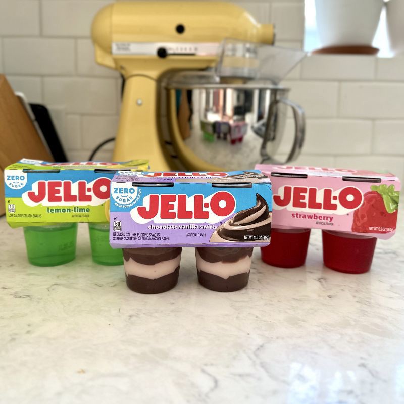slide 3 of 8, Jell-O Chocolate Vanilla Swirls Sugar Free Pudding Cups Snack - 14.5oz/4ct, 14.5 oz, 4 ct
