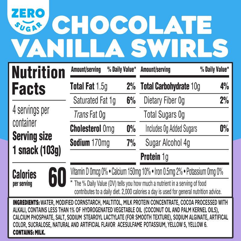 slide 6 of 11, Jell-O Chocolate Vanilla Swirls Sugar Free Pudding Cups Snack - 14.5oz/4ct, 14.5 oz, 4 ct