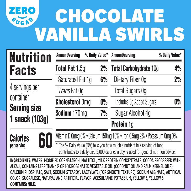 slide 7 of 8, Jell-O Chocolate Vanilla Swirls Sugar Free Pudding Cups Snack - 14.5oz/4ct, 14.5 oz, 4 ct