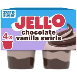 Jell-O Chocolate Vanilla Swirls Sugar Free Pudding Cups Snack - 14.5oz/4ct