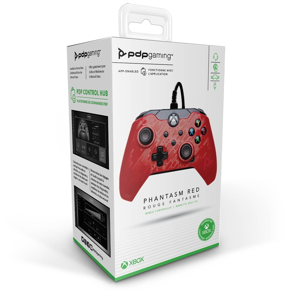 slide 9 of 9, PDP Wired Gaming Controller for Xbox Series X|S/Xbox One - Phantasm Red, 1 ct