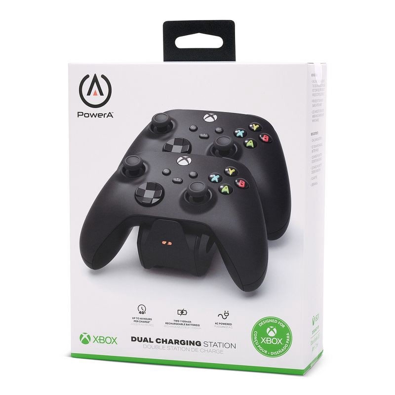 slide 7 of 9, PowerA Dual Charging Station for Xbox Series X|S/Xbox One Wireless Controllers - Black: Charge Indicator Light, 1 ct