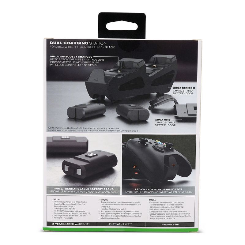 slide 9 of 9, PowerA Dual Charging Station for Xbox Series X|S/Xbox One Wireless Controllers - Black: Charge Indicator Light, 1 ct