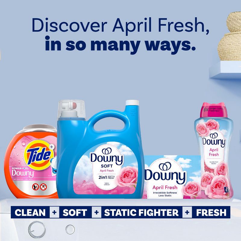 slide 7 of 10, Downy April Fresh HE Compatible Liquid Fabric Softener - 140 fl oz, 140 fl oz