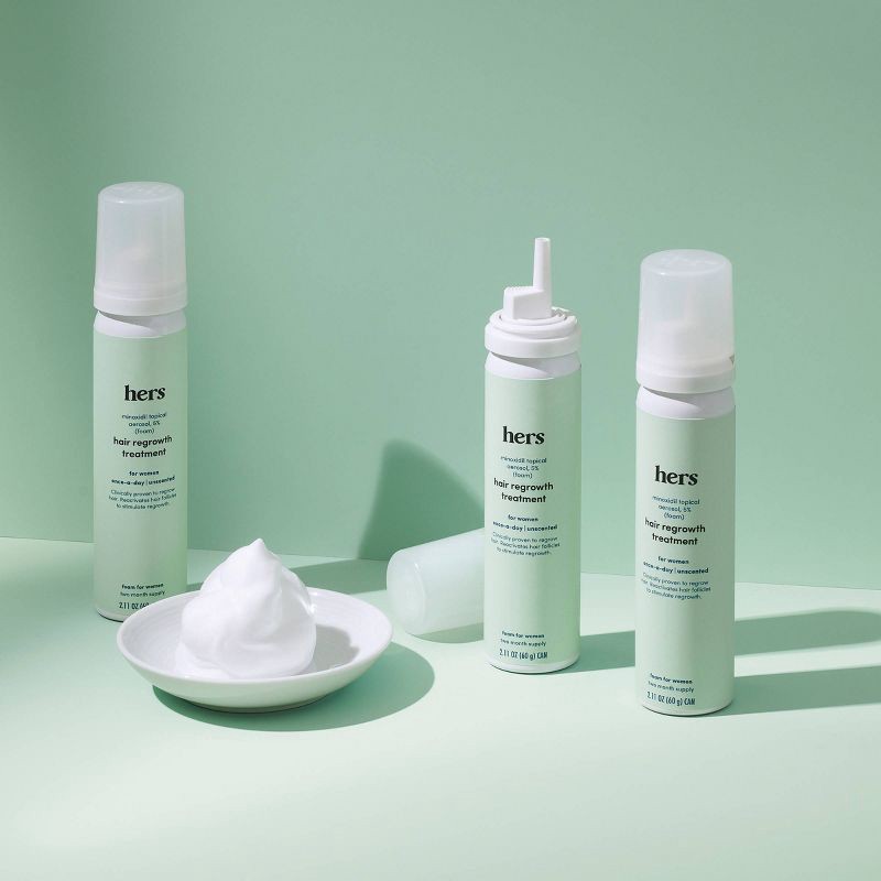 slide 2 of 12, hers Hair Regrowth Foam Treatment 5% Minoxidil - 2.11oz, 2.11 oz