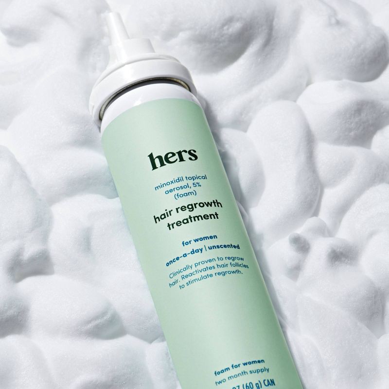 slide 7 of 12, hers Hair Regrowth Foam Treatment 5% Minoxidil - 2.11oz, 2.11 oz