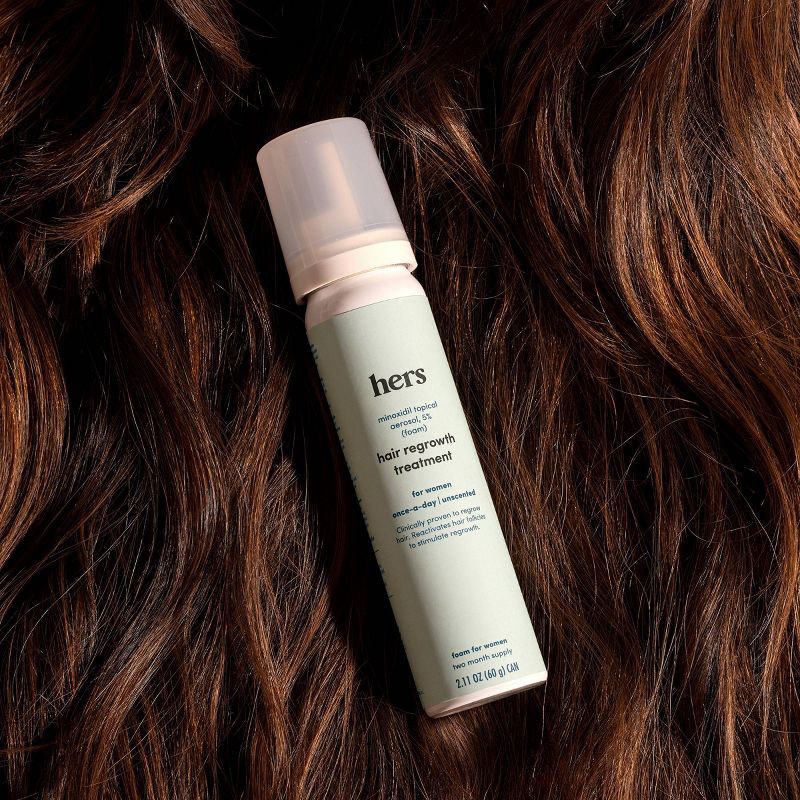 slide 8 of 12, hers Hair Regrowth Foam Treatment 5% Minoxidil - 2.11oz, 2.11 oz