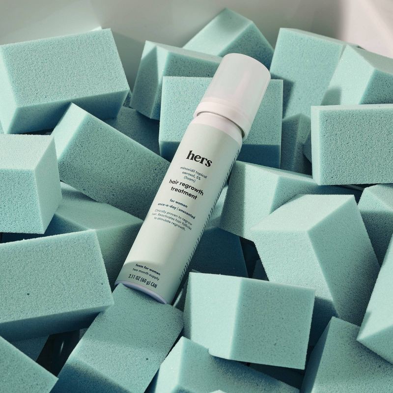 slide 9 of 12, hers Hair Regrowth Foam Treatment 5% Minoxidil - 2.11oz, 2.11 oz