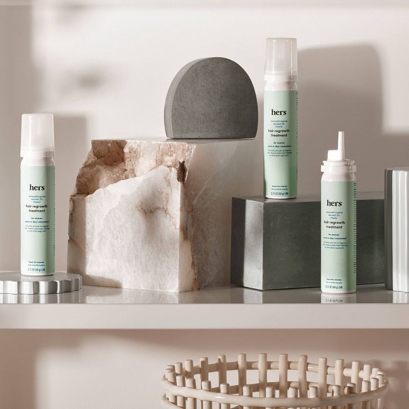 slide 10 of 12, hers Hair Regrowth Foam Treatment 5% Minoxidil - 2.11oz, 2.11 oz