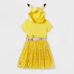 Girls' Pokemon Pikachu Cosplay Tutu Dress - Yellow M