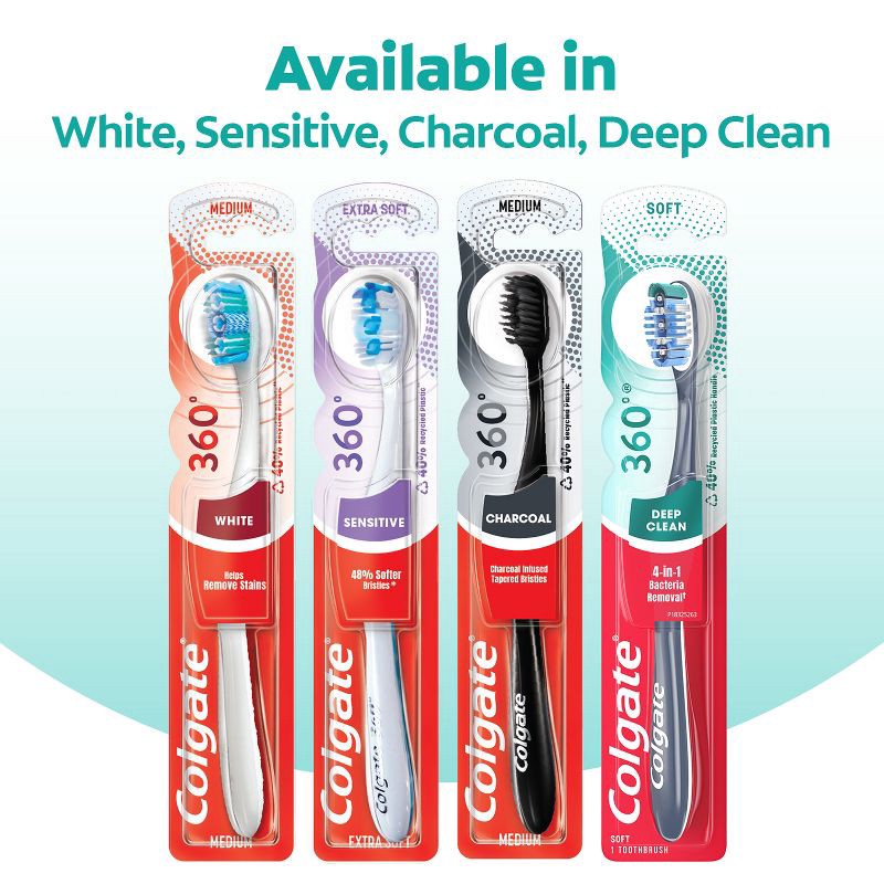 slide 6 of 13, Colgate 360 Deep Clean Manual Toothbrush - Medium - 4ct, 4 ct