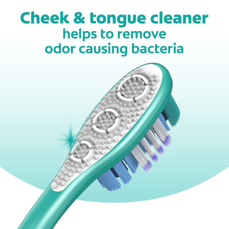 slide 8 of 9, Colgate 360 Toothbrush with Tongue and Cheek Cleaner Medium - 4ct, 4 ct