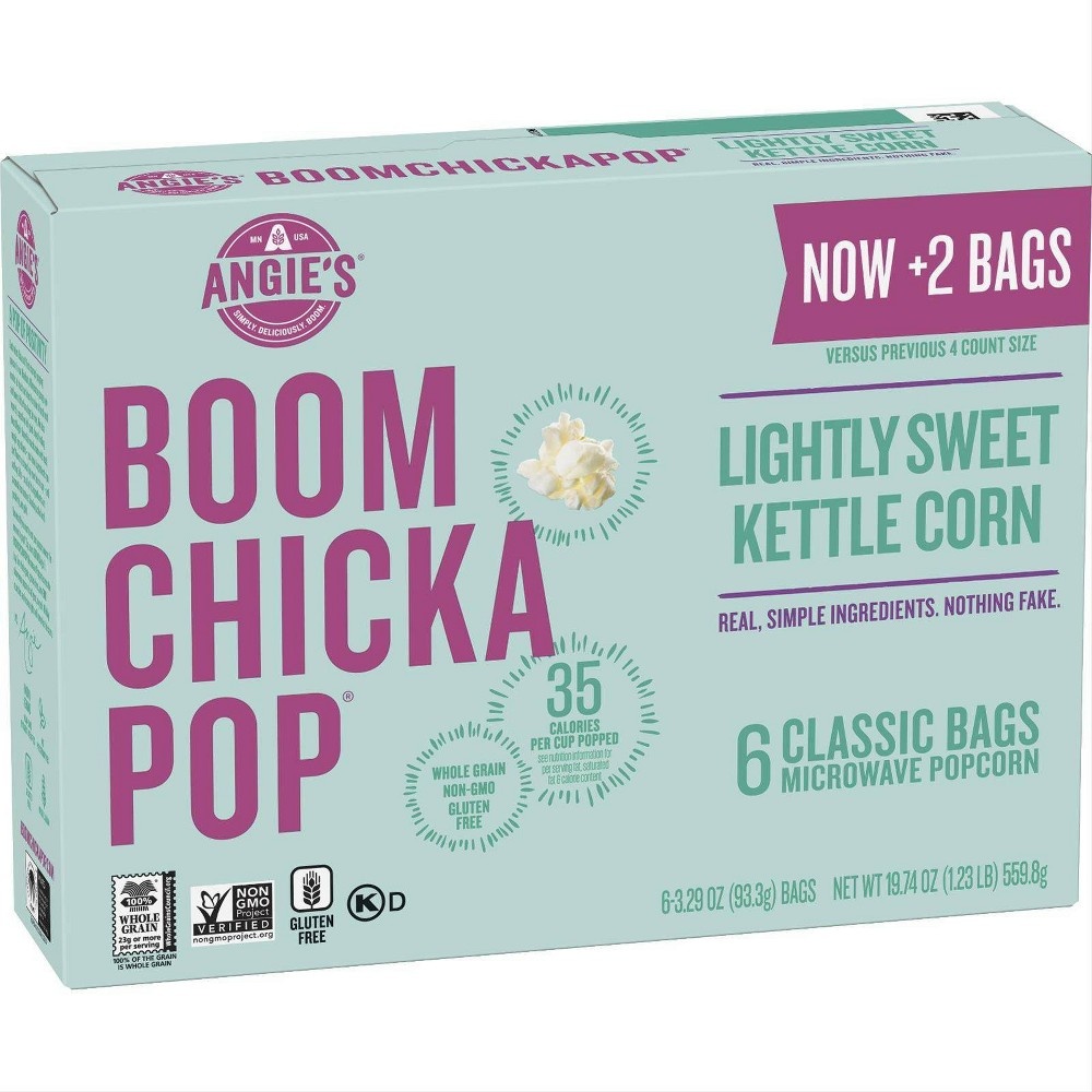slide 3 of 3, Angie's Boomchickapop Lightly Sweet Kettle Corn - 6pk, 6 ct