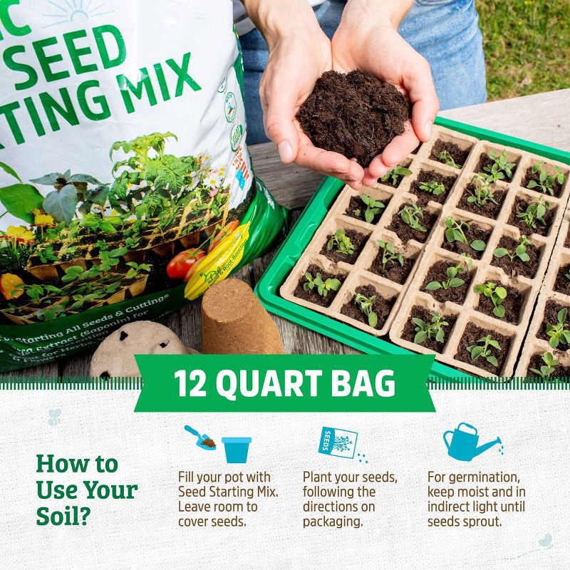slide 13 of 13, Back to the Roots 12qt Organic Seed Starting Mix Potting Soil, 12 qt