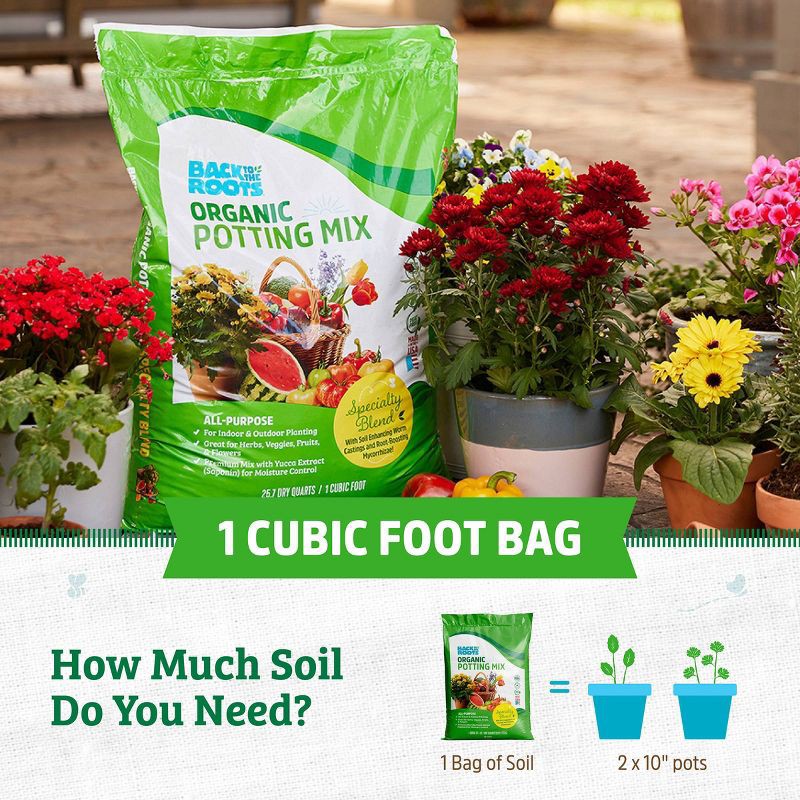 slide 11 of 11, Back to the Roots 25.7qt Organic Potting Mix All Purpose Specialty Blend, 25.7 qt