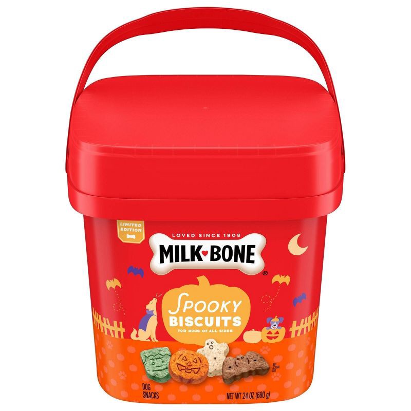 slide 1 of 6, Milk-Bone Halloween Spooky Biscuits Flavored Dog Treats - 24oz, 24 oz