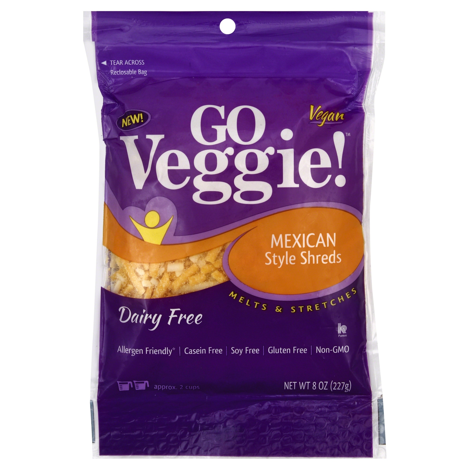 slide 1 of 1, GO VEGGIE Vegan Mexican Dairy Free Shredded Cheese, 8 oz