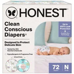 The Honest Company Clean Conscious Diapers Above It All + All the Alpacas - Size Newborn - 72 ct: Hypoallergenic, Latex-Free