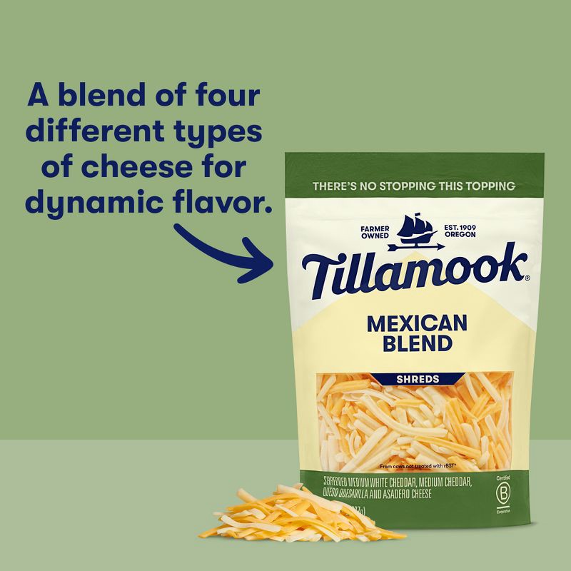 slide 3 of 6, Tillamook Mexican Blend Finely Shredded Cheese - 8oz, 8 oz