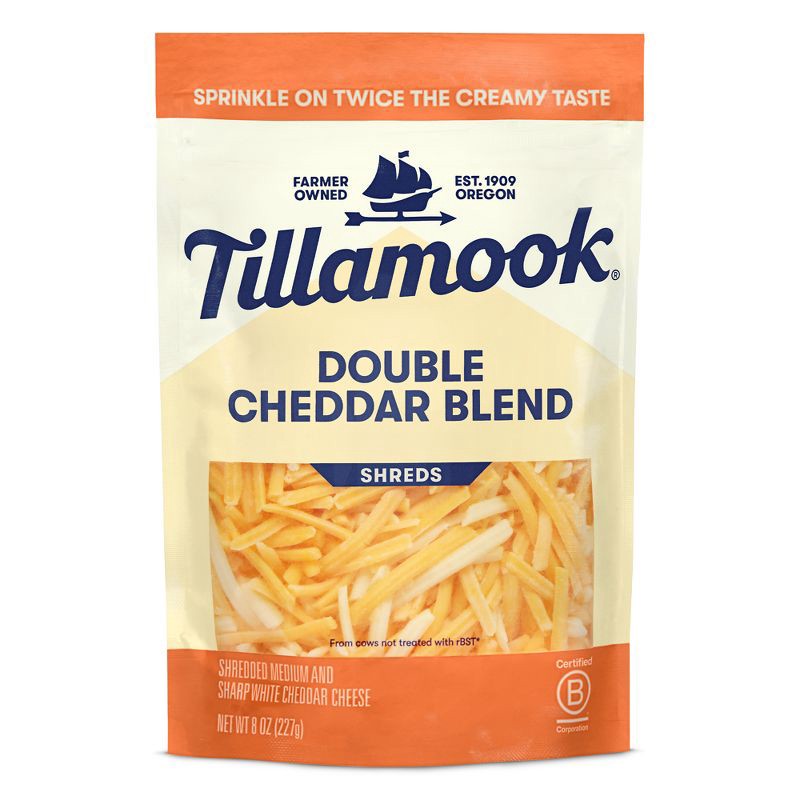 slide 1 of 8, Tillamook Double Cheddar Blend Finely Shredded Cheese - 8oz, 8 oz
