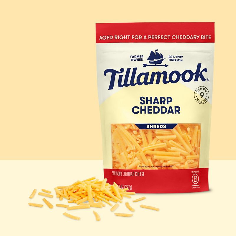 slide 2 of 8, Tillamook Sharp Cheddar Finely Shredded Cheese - 8oz, 8 oz