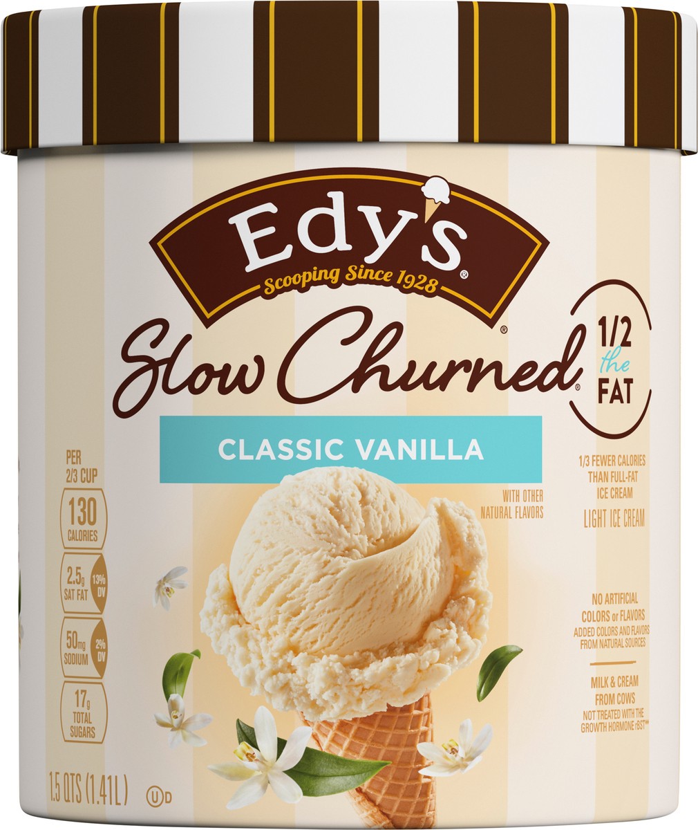 slide 1 of 5, Dreyer's Classic Vanilla Light Ice Cream, 1.5 qt