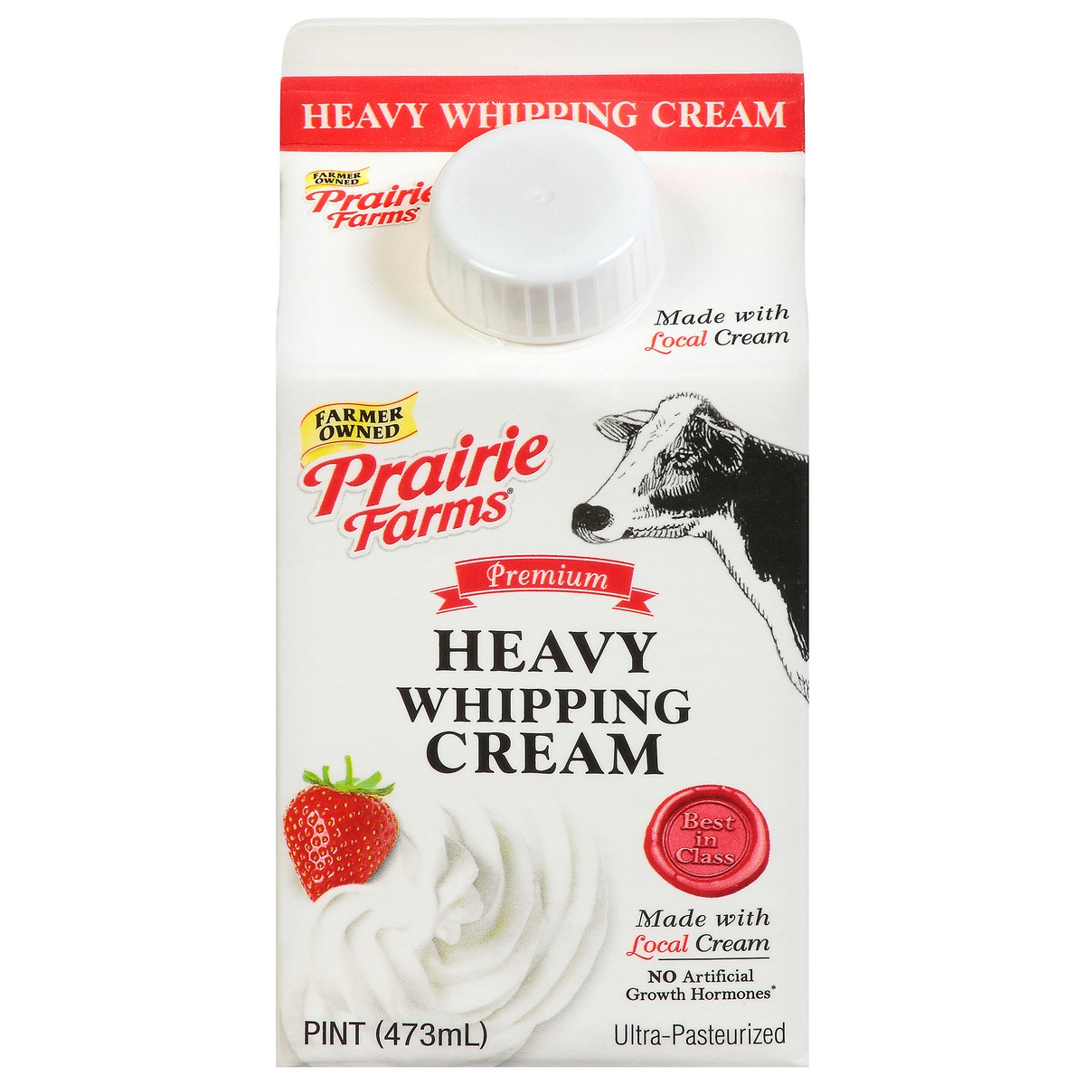 slide 1 of 9, Prairie Farms Premium Heavy Whipping Cream 1 pt Carton, 1 pint