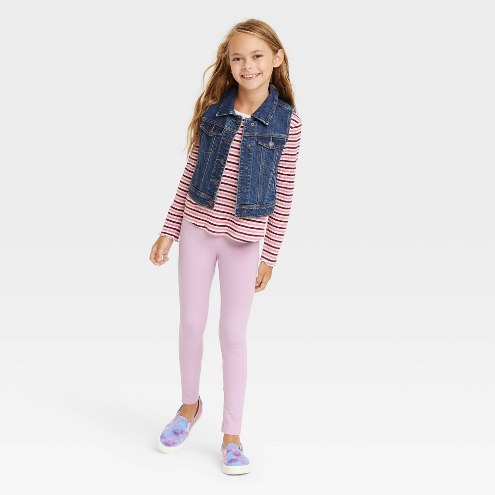 slide 3 of 3, Girls' Leggings - Cat & Jack Light Purple M, 1 ct