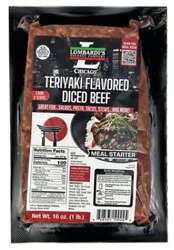 Lombardis Beef Diced Teriyaki - 16 Oz