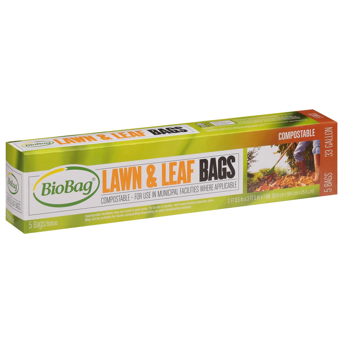 slide 2 of 9, BioBag Lawn & Leaf Compostable Bags, 5 ct