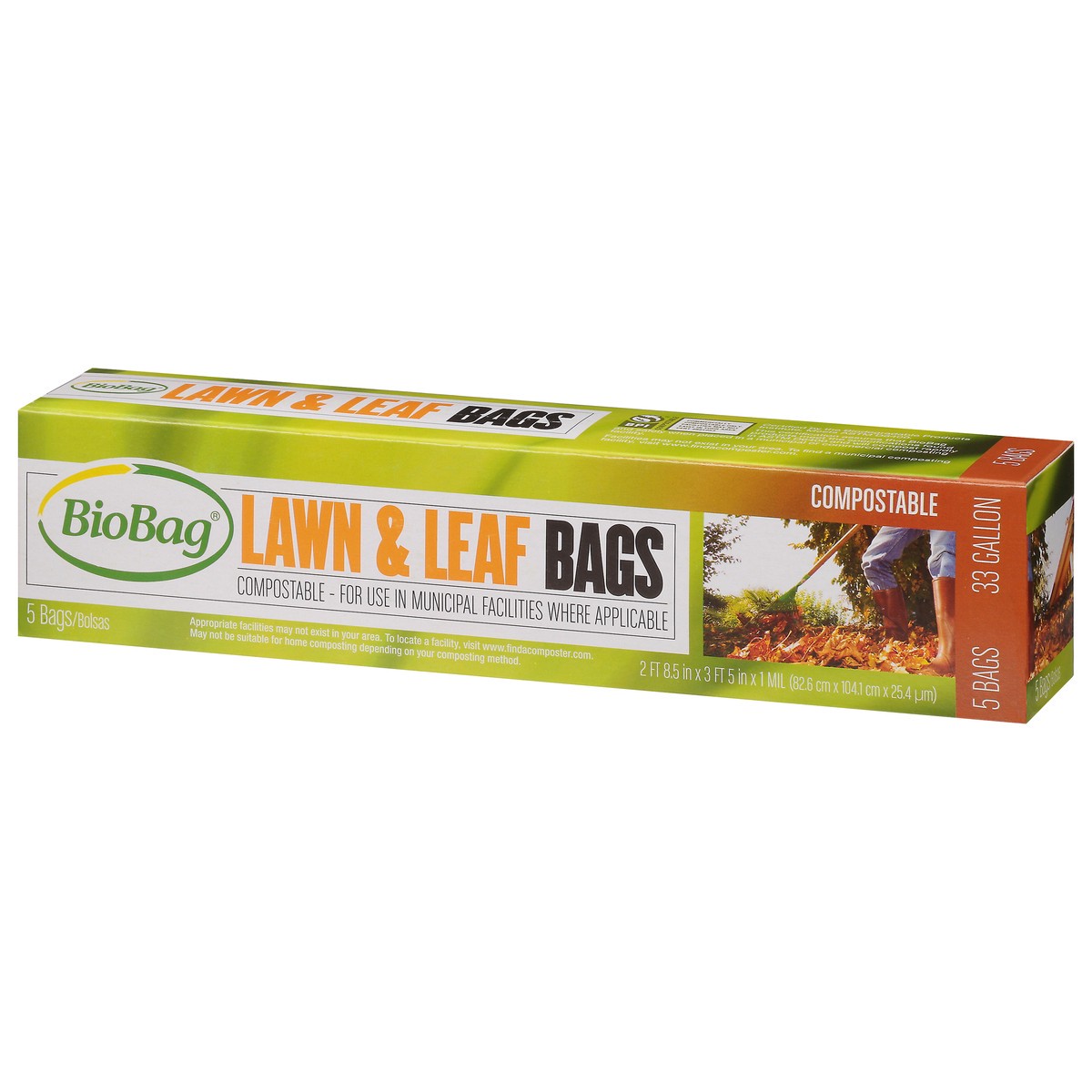 slide 8 of 9, BioBag Lawn & Leaf Compostable Bags, 5 ct