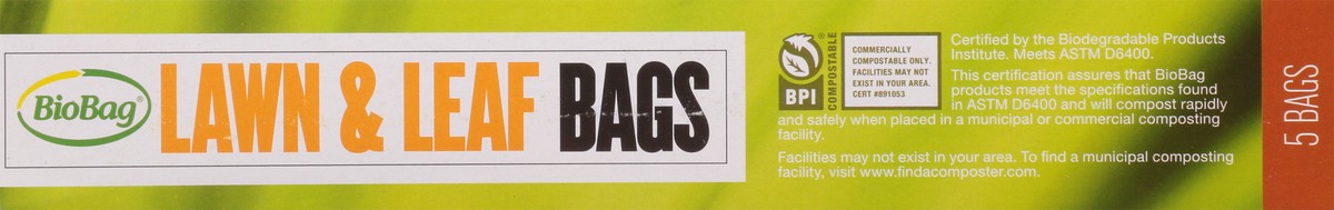 slide 6 of 9, BioBag Lawn & Leaf Compostable Bags, 5 ct