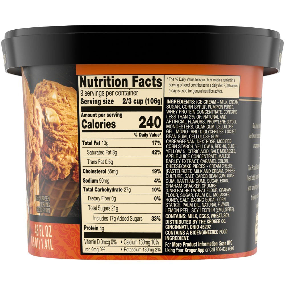 slide 6 of 6, Private Selection New York Style Pumpkin Cheesecake Ice Cream, 48 fl oz