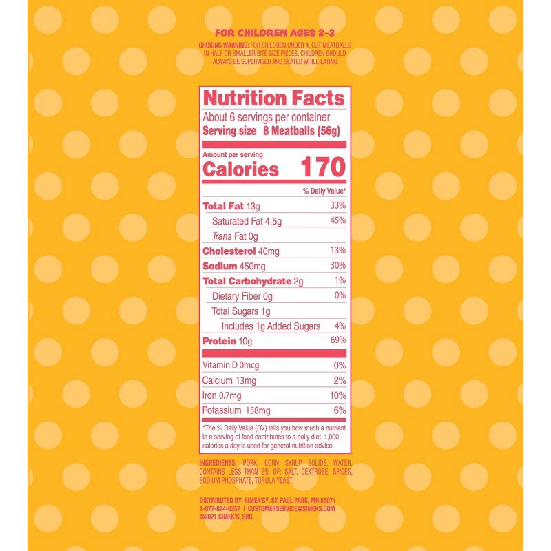 slide 4 of 4, Simek's Kids Mini Breakfast Sausage Meatballs - Frozen - 12oz, 12 oz