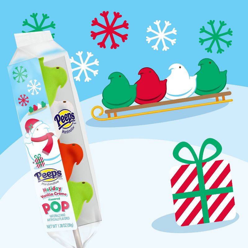 slide 5 of 5, Peeps Christmas Vanilla Crème Pop - 1.38oz/4ct, 1.38 oz, 4 ct