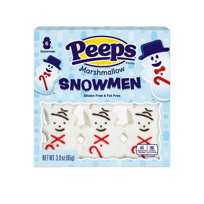 slide 1 of 7, Peeps Snowmen Christmas Candy - 3oz/6ct, 6 ct; 3 oz