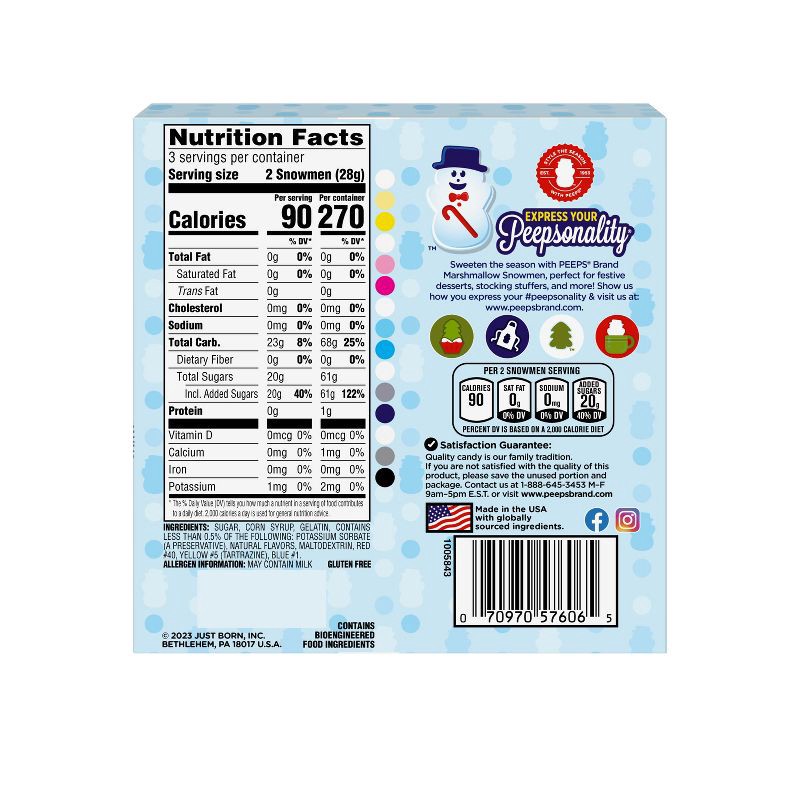 slide 6 of 7, Peeps Snowmen Christmas Candy - 3oz/6ct, 6 ct; 3 oz