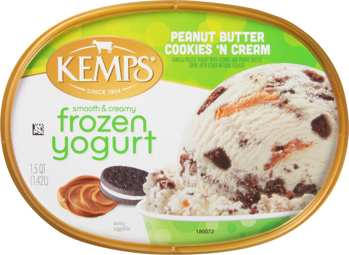slide 2 of 12, Kemps Peanut Butter Fr0Zen Yogurt Cookies & Cream, 1.5 qt