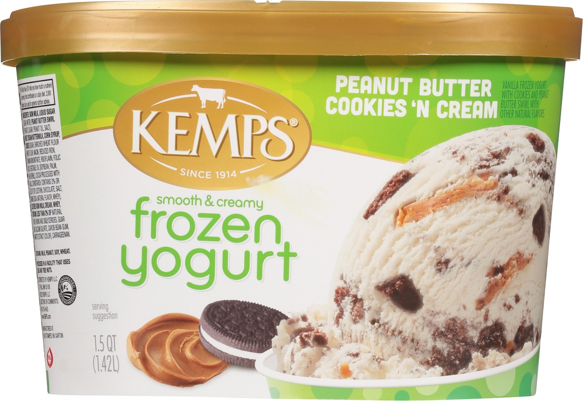 slide 3 of 12, Kemps Peanut Butter Fr0Zen Yogurt Cookies & Cream, 1.5 qt