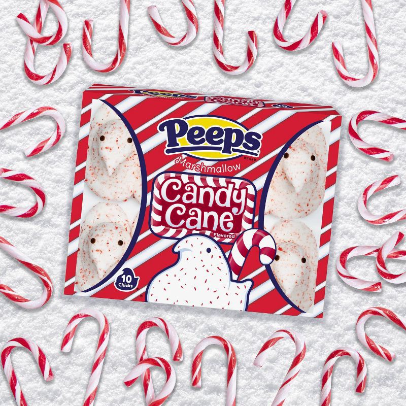 slide 5 of 6, Peeps Candy Cane Flavored Chicks - 3oz/10ct, 10 ct; 3 oz