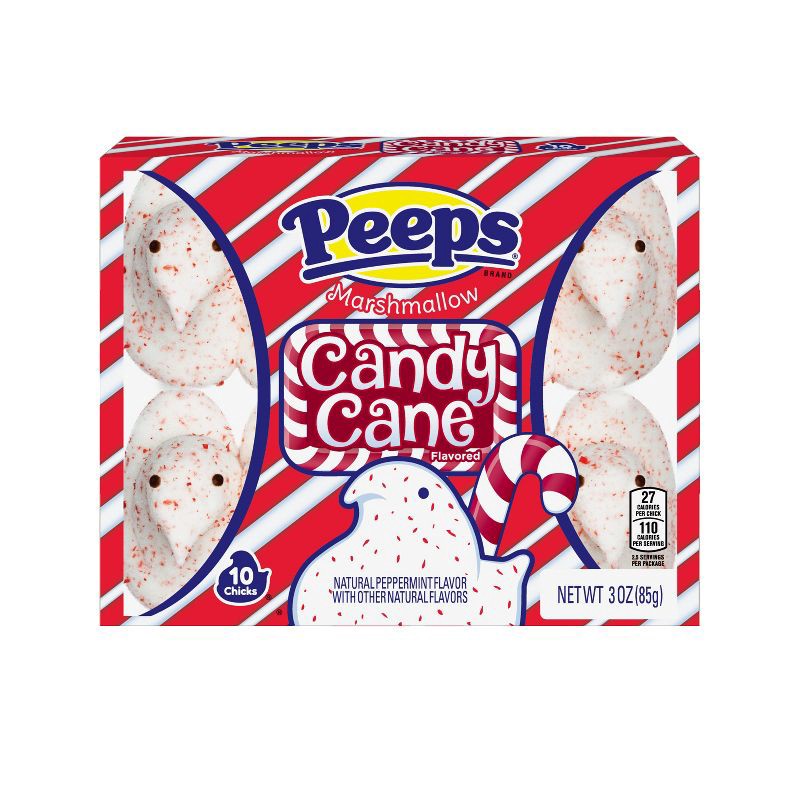 slide 1 of 6, Peeps Candy Cane Flavored Chicks - 3oz/10ct, 10 ct; 3 oz