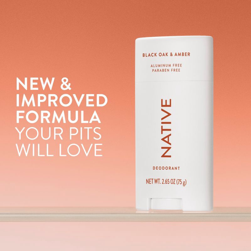 slide 2 of 10, Native Solid Deodorant for Men & Women - Black Oak & Amber - Aluminum-Free 2.65oz, 2.65 oz